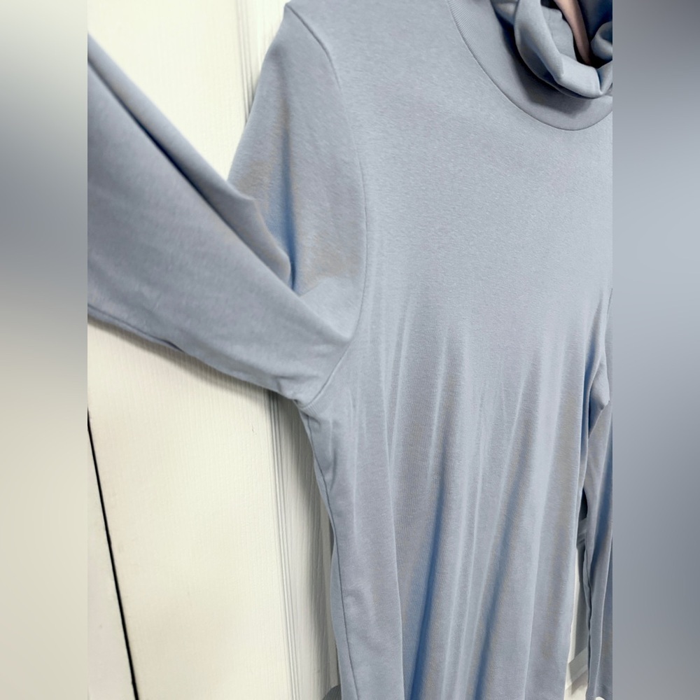 J. Crew Sky Blue Turtleneck Jersey Knit Top L - Picture 5 of 5